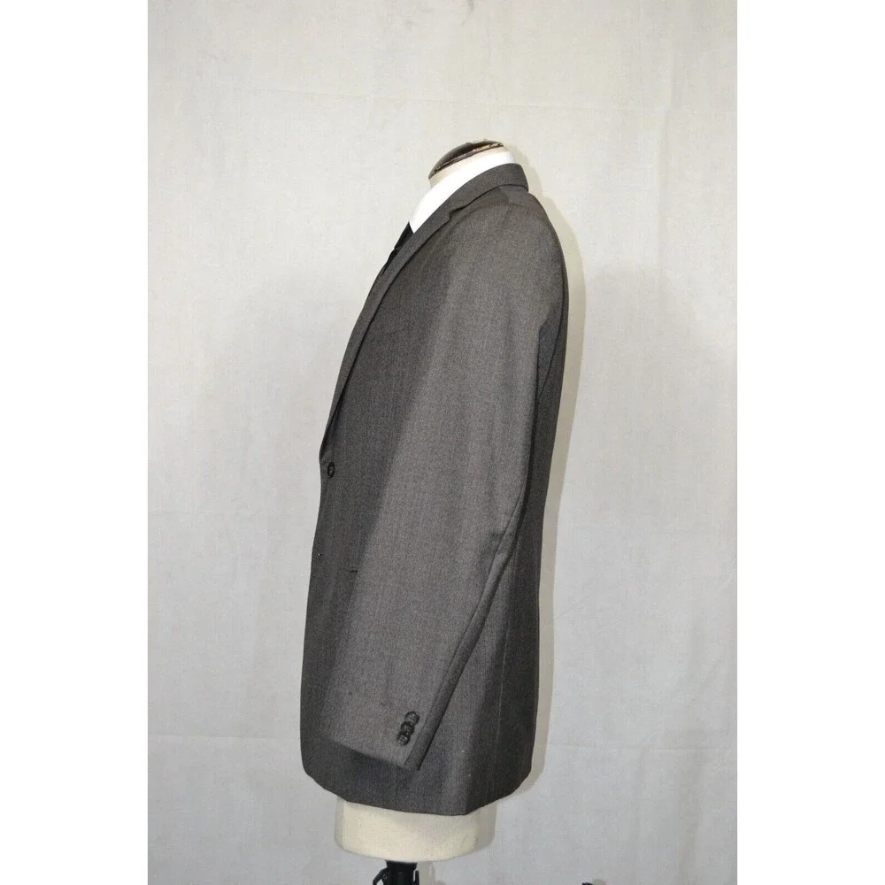 Banana‎ Republic 100% Wool Blazer Suit Jacket Grey Charcoal Men's Modern Fit 42R